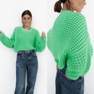 Zara Green Chunky Sweater